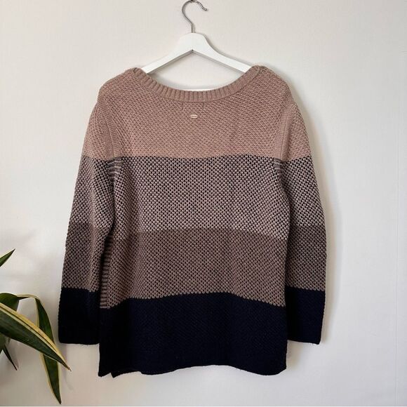 Barbour Heather Knit Color Block Wool Blend Sweater Size 6 - Picture 2 of 6